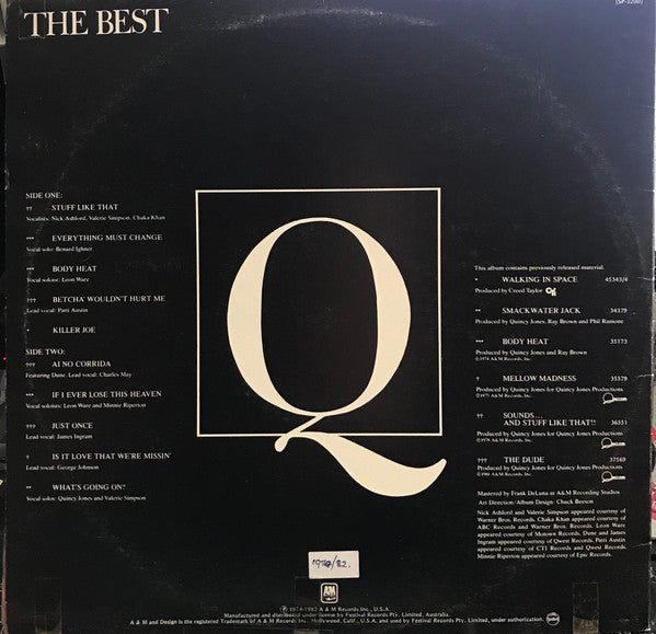 Quincy Jones – The Best LP vinyl record, image 4 of 4