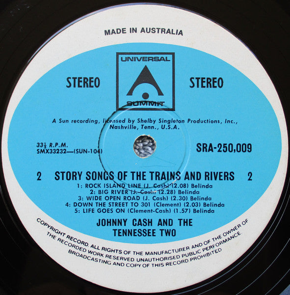 Johnny Cash & The Tennessee Two – Story Songs Of The Trains And Rivers LP vinyl record, image 4 of 4