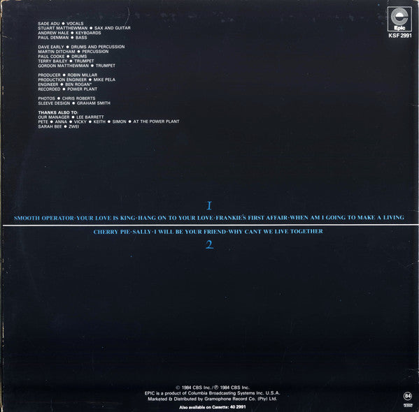 Sade – Diamond Life LP vinyl record, image 3 of 5