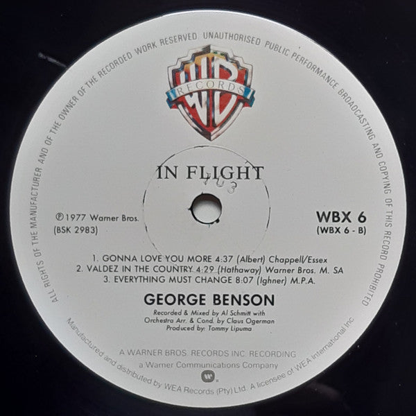 George Benson – In Flight LP vinyl record, image 4 of 4