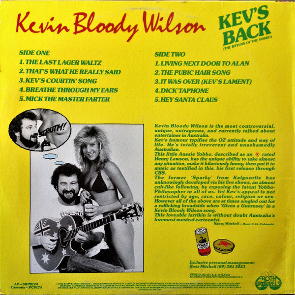 Kevin Bloody Wilson – Kev's Back (The Return Of The Yobbo) LP vinyl record, image 2 of 4
