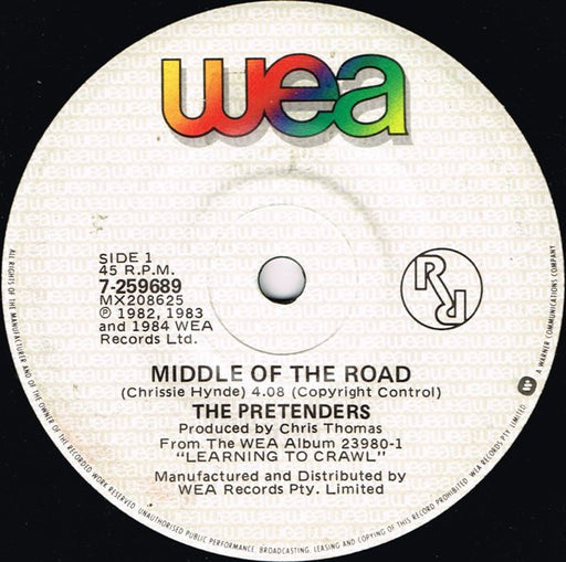 The Pretenders – Middle Of The Road 7" vinyl record, image 1 of 2