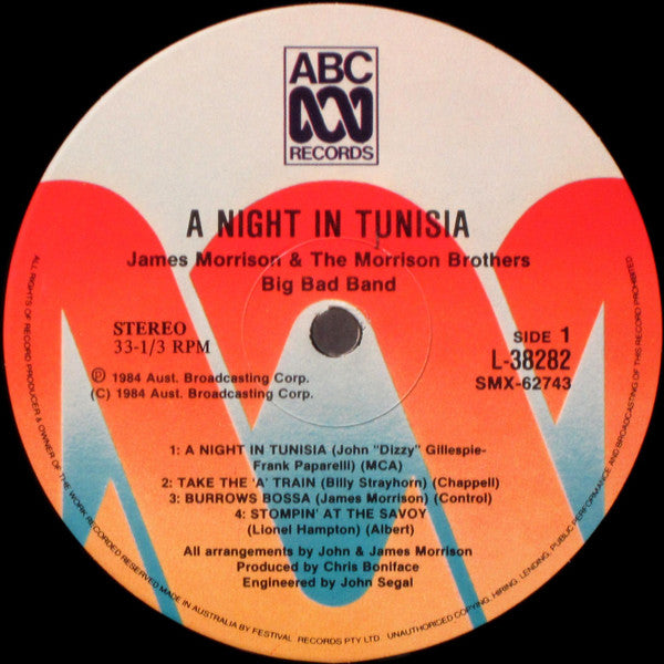 James Morrison, Morrison Brothers Big Bad Band – A Night In Tunisia LP vinyl record, image 3 of 6