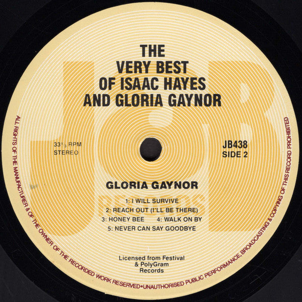 Isaac Hayes, Gloria Gaynor – The Very Best Of LP vinyl record, image 4 of 4