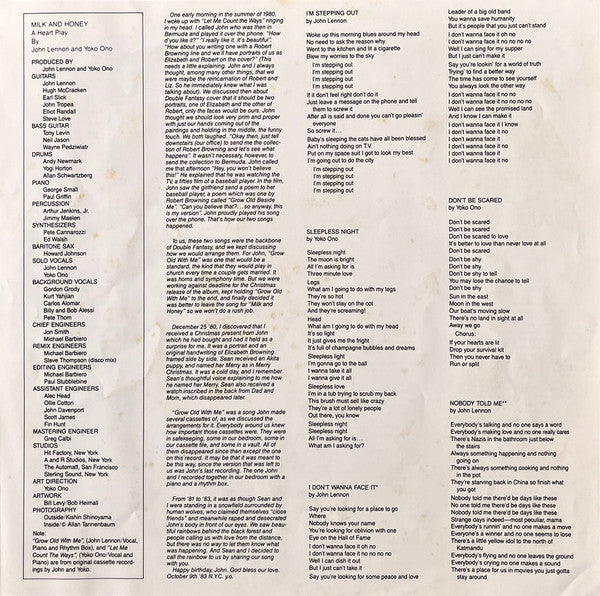 John Lennon & Yoko Ono – Milk And Honey LP vinyl record, image 6 of 7