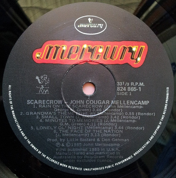 John Cougar Mellencamp – Scarecrow LP vinyl record, image 5 of 6