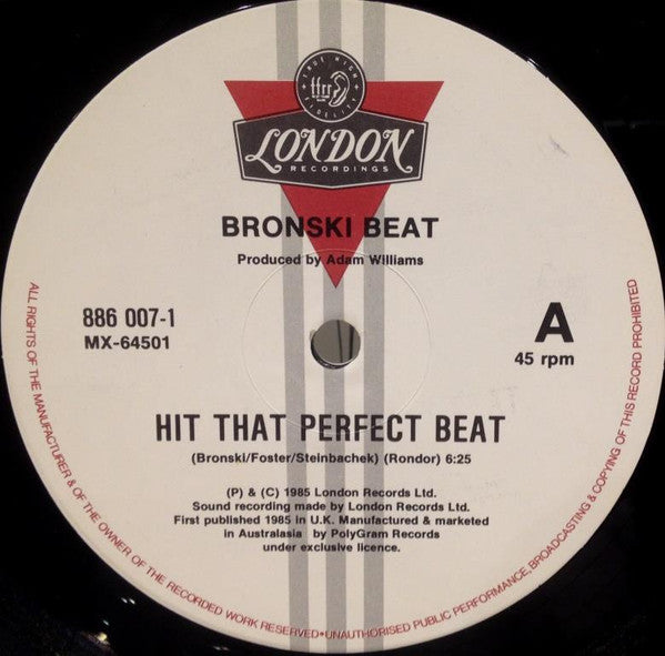 Bronski Beat – Hit That Perfect Beat 12" vinyl record, image 3 of 5