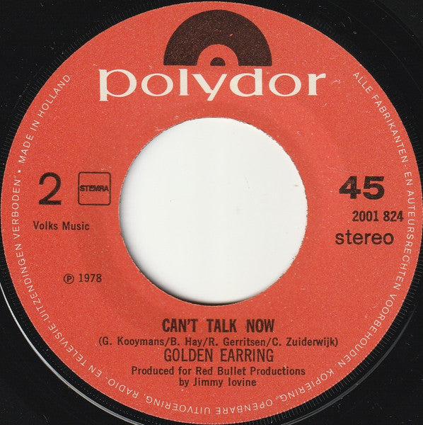 Golden Earring – Movin' Down Life 7" vinyl record, image 4 of 4