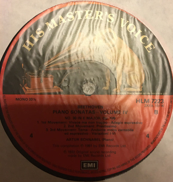 Artur Schnabel, Ludwig van Beethoven – The Beethoven Piano Sonatas Volume 4: Sonatas Nos. 23 & 25-32 (4xLP) LP vinyl record, image 5 of 10