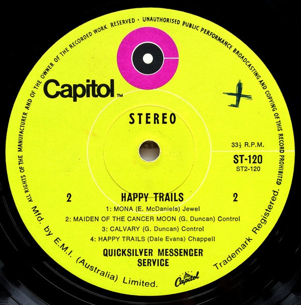 Quicksilver Messenger Service – Happy Trails LP vinyl record, image 4 of 4