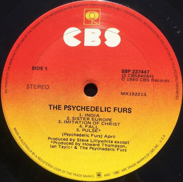 The Psychedelic Furs – The Psychedelic Furs LP vinyl record, image 3 of 4