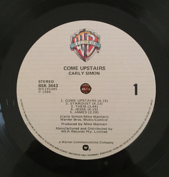 Carly Simon – Come Upstairs LP vinyl record, image 3 of 6