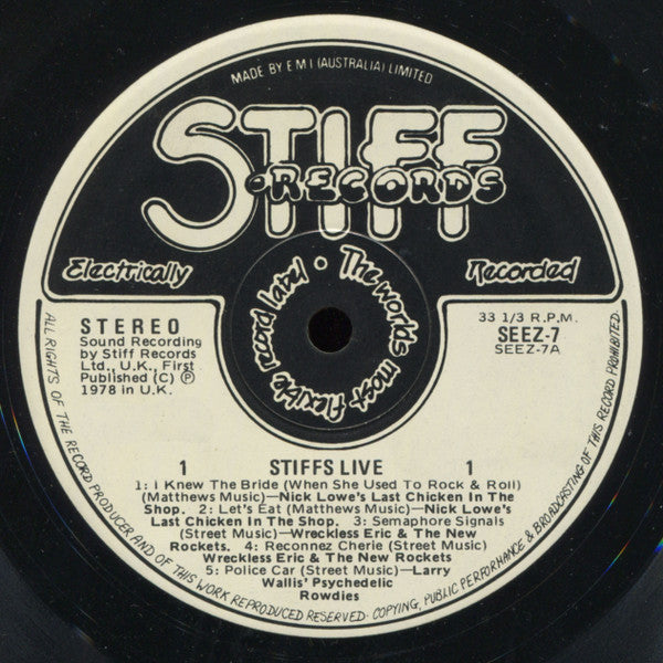 Various – Stiffs Live Stiffs LP vinyl record, image 3 of 4