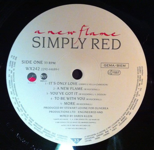 Simply Red – A New Flame LP vinyl record, image 3 of 5
