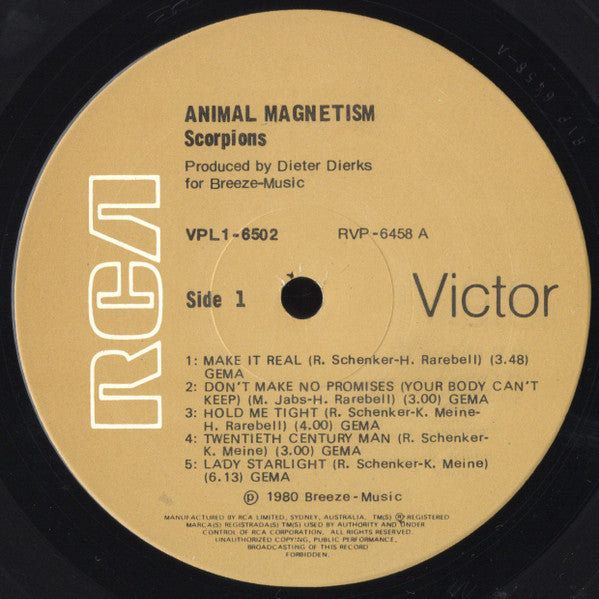 Scorpions – Animal Magnetism LP vinyl record, image 3 of 4