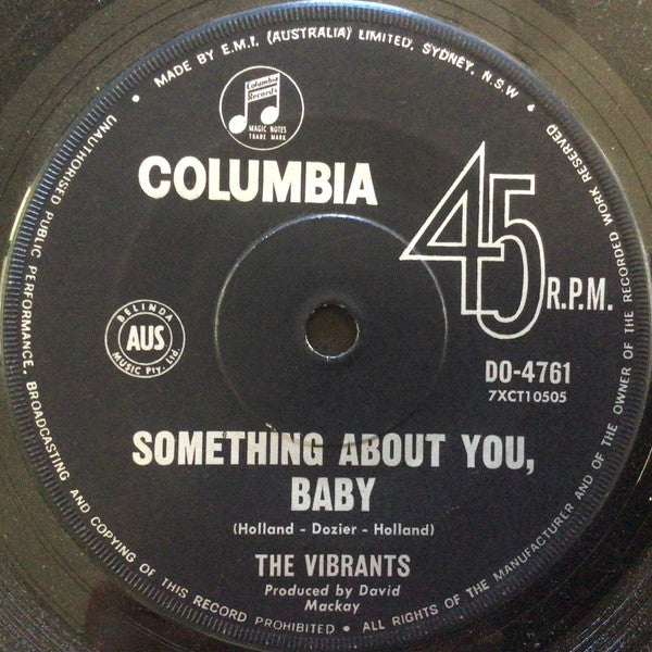 The Vibrants – Danger Zone / Something About You, Baby 7" vinyl record, image 2 of 4