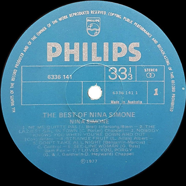 Nina Simone – The Best Of Nina Simone LP vinyl record, image 3 of 4