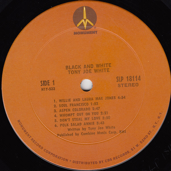 Tony Joe White – Black And White LP vinyl record, image 3 of 4