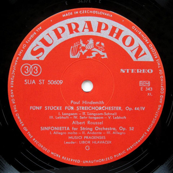 Musici Pragenses – Music For Chamber Orchestra LP vinyl record, image 3 of 4