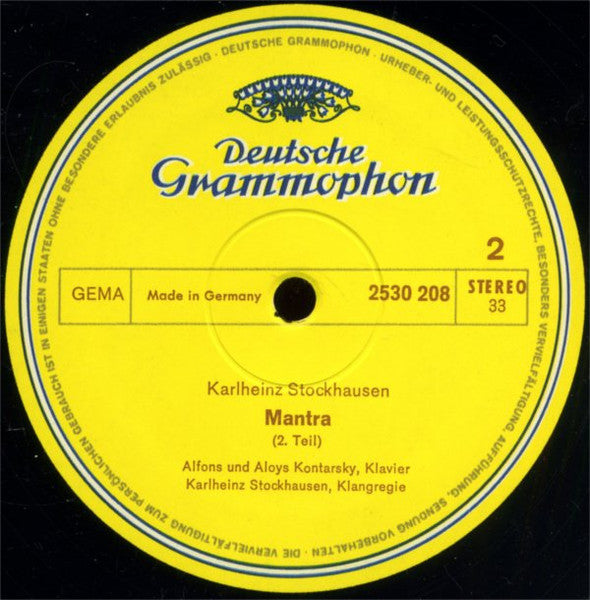 Karlheinz Stockhausen, Alfons & Aloys Kontarsky – Mantra LP vinyl record, image 6 of 6