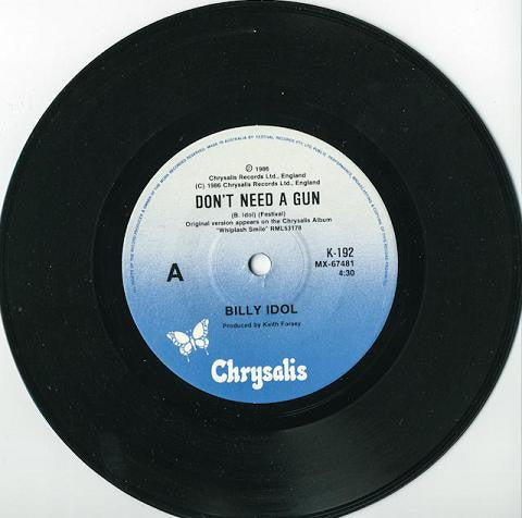 Billy Idol – Don't Need A Gun 7" vinyl record, image 3 of 4