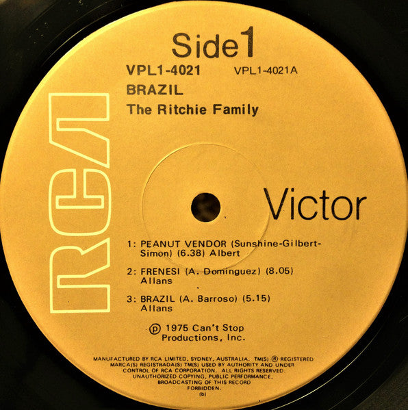The Ritchie Family – Brazil LP vinyl record, image 4 of 5