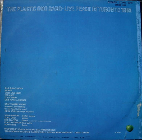 The Plastic Ono Band – Live Peace In Toronto 1969 LP vinyl record, image 3 of 5