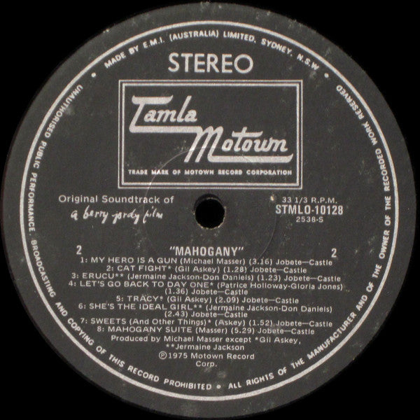 Michael Masser – The Original Soundtrack Of Mahogany LP vinyl record, image 4 of 4