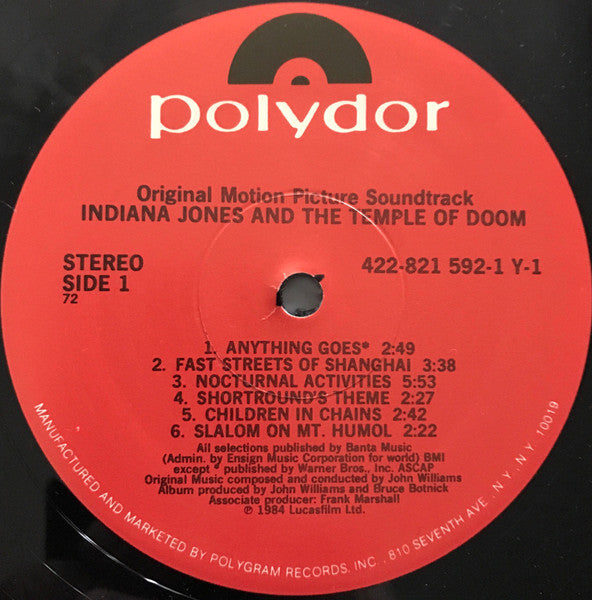 John Williams – Indiana Jones And The Temple Of Doom (The Original Motion Picture Soundtrack) LP vinyl record, image 4 of 7