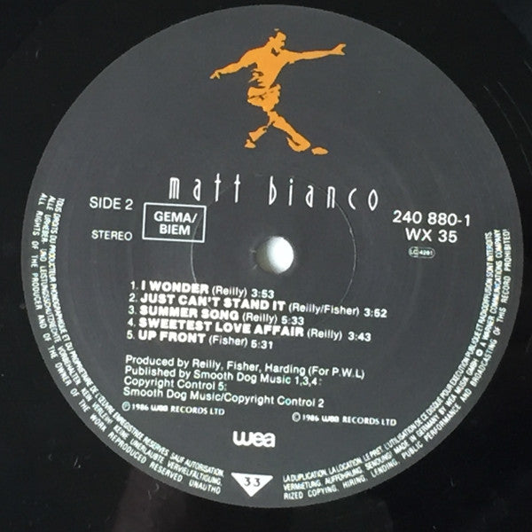 Matt Bianco – Matt Bianco LP vinyl record, image 4 of 8