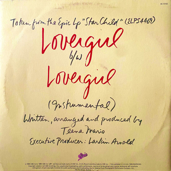 Teena Marie – Lovergirl 12" vinyl record, image 2 of 6
