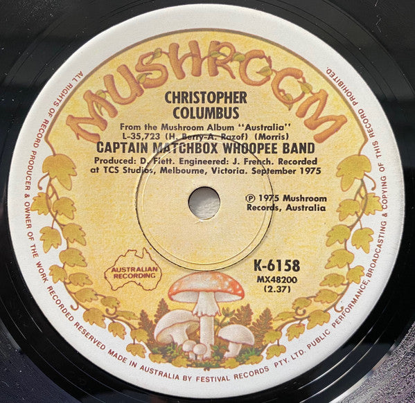 Captain Matchbox Whoopee Band – Australia 7" vinyl record, image 2 of 2