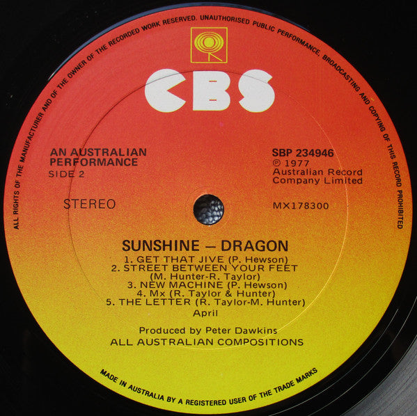 Dragon – Sunshine LP vinyl record, image 3 of 6