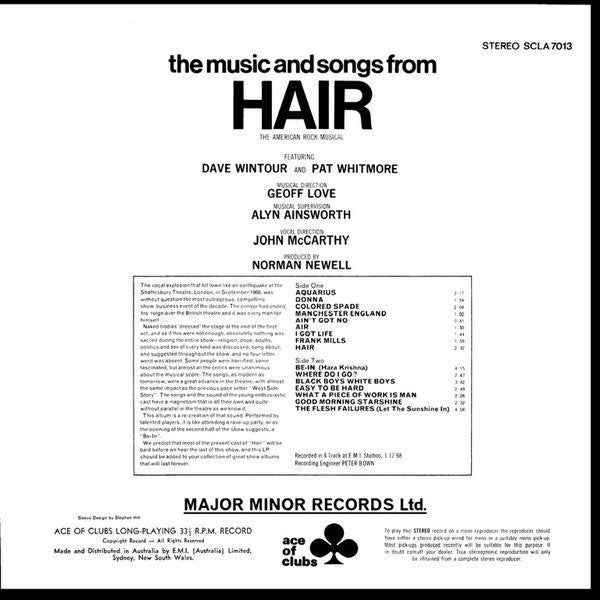Geoff Love, Dave Wintour, Pat Whitmore – The Music And Songs From Hair LP vinyl record, image 2 of 5