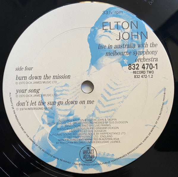 Elton John, Melbourne Symphony Orchestra – Live In Australia (2xLP) LP vinyl record, image 8 of 8