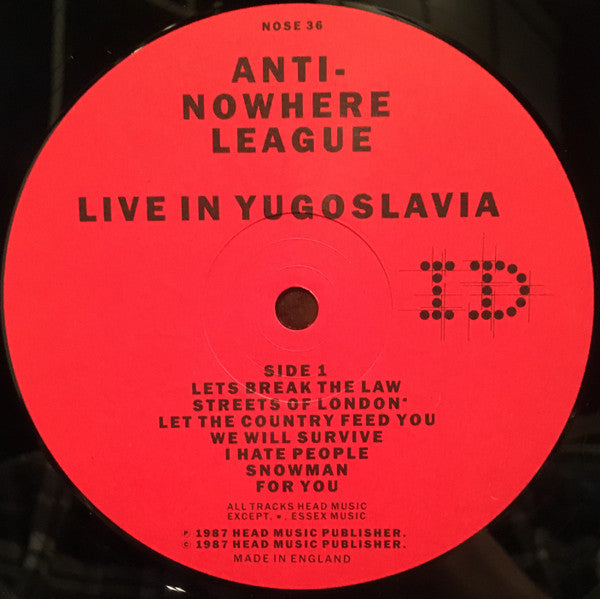 Anti-Nowhere League – Live In Yugoslavia / We Are...The League (2xLP) LP vinyl record, image 3 of 6