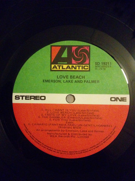 Emerson, Lake & Palmer – Love Beach LP vinyl record, image 3 of 4
