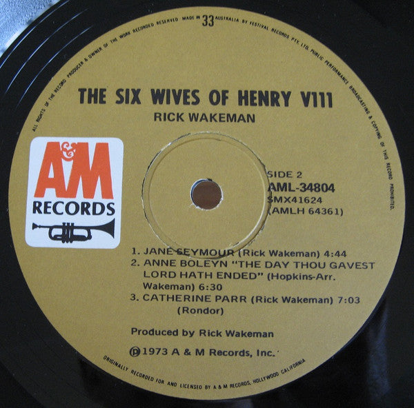 Rick Wakeman – The Six Wives Of Henry VIII LP vinyl record, image 7 of 7