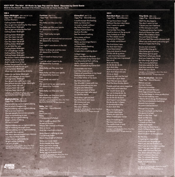 Iggy Pop – The Idiot LP vinyl record, image 2 of 5