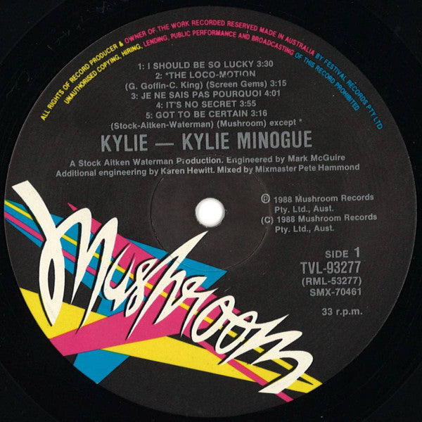 Kylie Minogue – Kylie LP vinyl record, image 3 of 7
