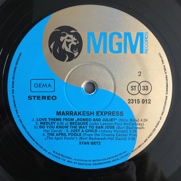 Stan Getz – Marrakesh Express LP vinyl record, image 5 of 5