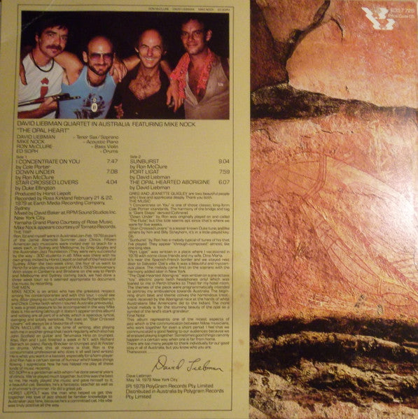 Dave Liebman Quartet, Mike Nock – The Opal Heart LP vinyl record, image 2 of 4