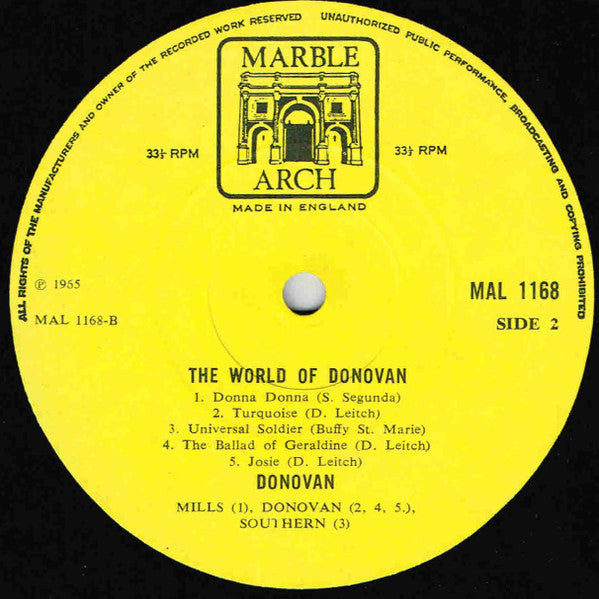 Donovan – The World Of Donovan LP vinyl record, image 4 of 4
