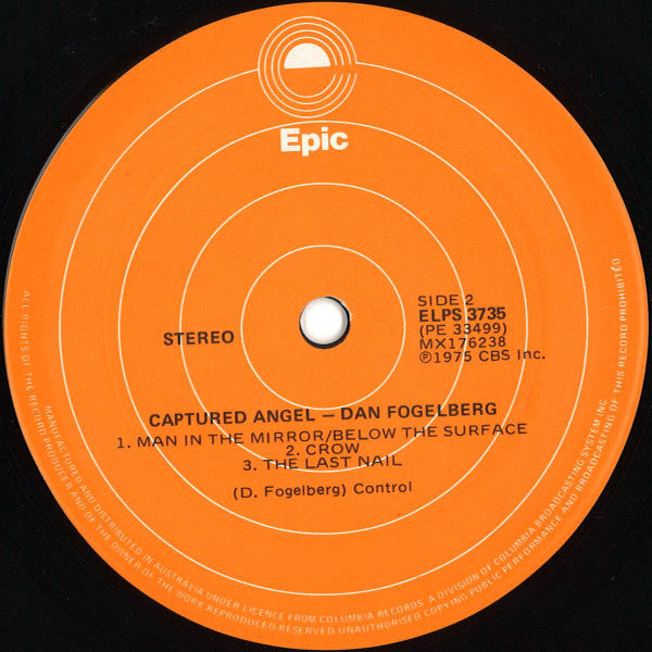 Dan Fogelberg – Captured Angel LP vinyl record, image 4 of 4