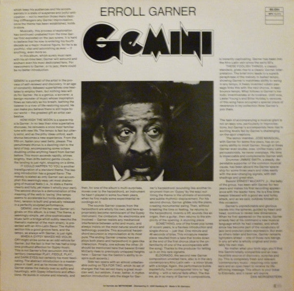Erroll Garner – Gemini LP vinyl record, image 2 of 5