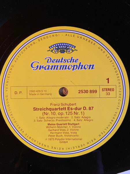 Franz Schubert, Melos Quartett – Streichquartette = String Quartets Es-Dur = In E Flat Major D.87 ∙ B-Dur = In B Flat Major D.112 LP vinyl record, image 3 of 4