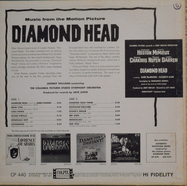 John Williams – Diamond Head (Music From The Motion Picture) LP vinyl record, image 2 of 3