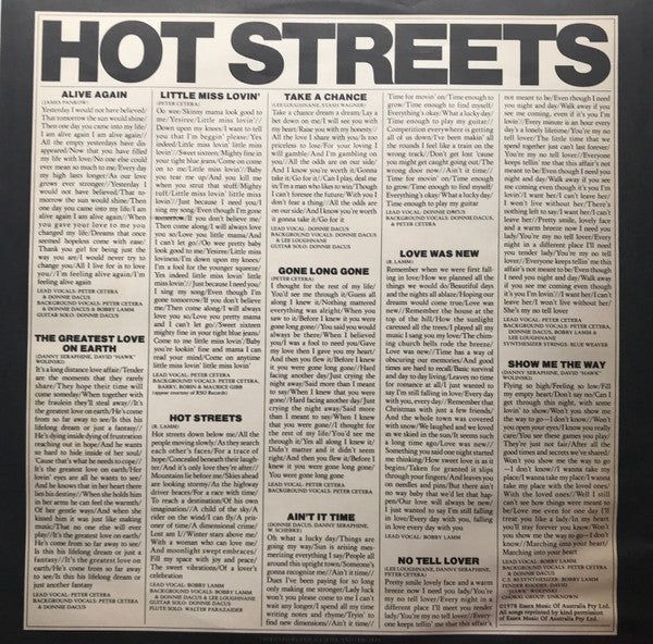 Chicago – Hot Streets LP vinyl record, image 6 of 6