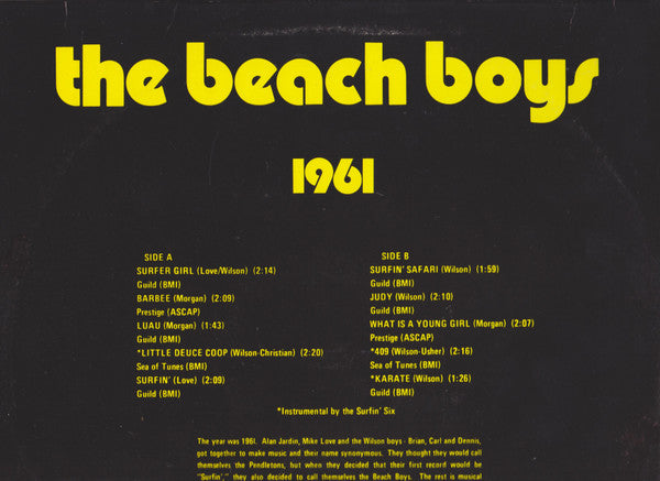 The Beach Boys – 1961 LP vinyl record, image 2 of 5