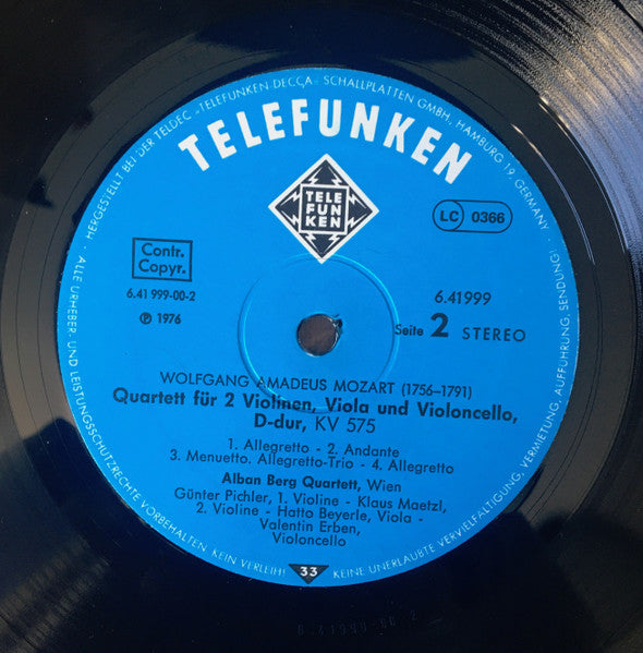 Wolfgang Amadeus Mozart, Alban Berg Quartett – Streichquartette · String Quartets Nr.20 KV 499 & Nr.21 KV 575 LP vinyl record, image 4 of 5